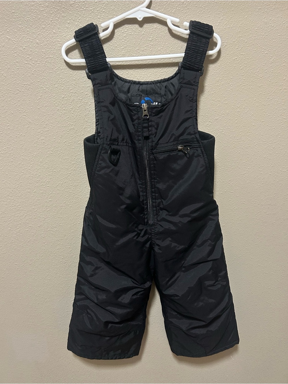 Kids Black Insulated Snow Overalls with Adjustable Straps